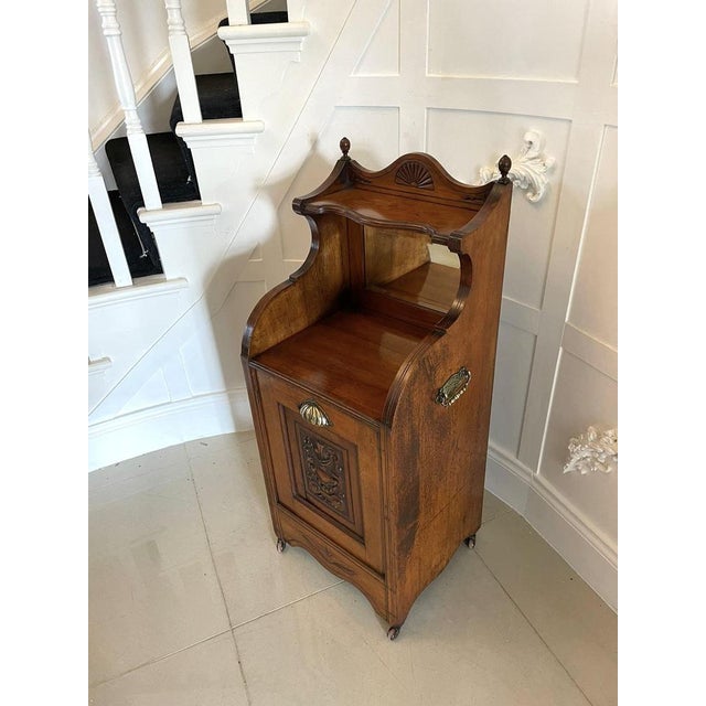 Antique Victorian Quality Carved Walnut Coal Box, 1880s For Sale - Image 4 of 14