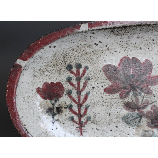 Ceramic Large French Ceramic Tray by Gustave Reynaud for Le Mûrier, 1960s For Sale - Image 7 of 13