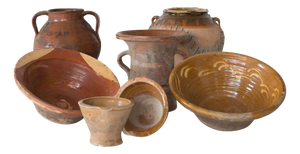 Antique Rustic Terracotta Storage Pots, 19th Century, Set of 7
