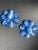 1950s 1950s Lisner Cats Eye Cornflower Blue Cluster Clip Back Earrings, Pair For Sale - Image 5 of 5