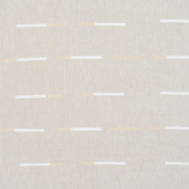 SAMPLE - Schumacher x Caroline Z Hurley Overlapping Dashes Fabric In Buff For Sale