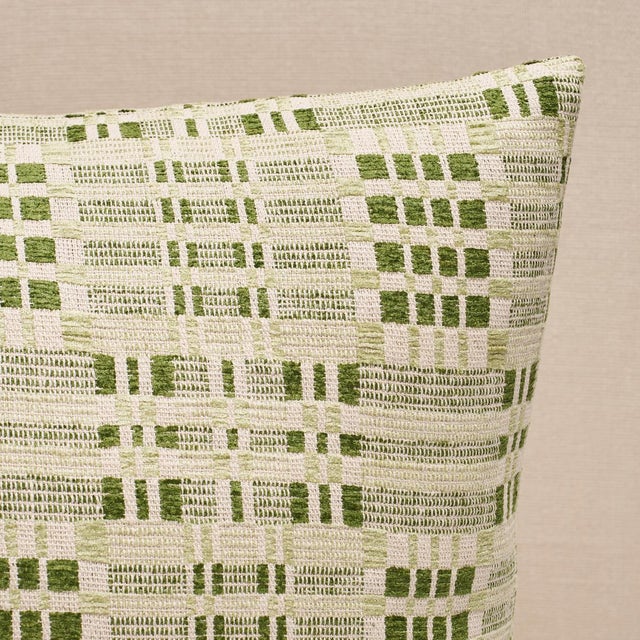 This pillow features Brimfield with a knife edge finish. Inspired by a vintage textile we found at the famed Brimfield...