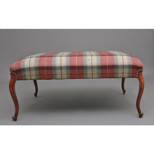 Walnut Cabriole Leg Stools, 1960s For Sale - Image 3 of 8