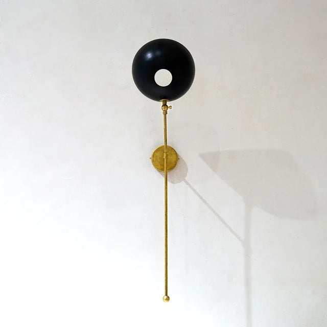Mid-Century Modern Italian Adjustable Wall Light in Brass For Sale - Image 3 of 9
