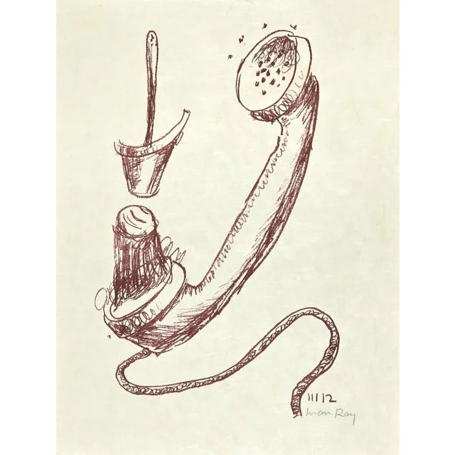 The Absolute Real is a lithograph realized by Man Ray in 1964. Hand-singed in pencil by the Artist. Lithograph in Red Ink,...