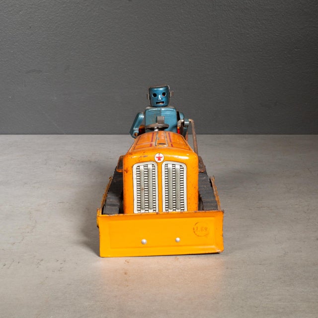 Rare Yoshiya Robot Bulldozer Tin Lithograph Toy-Japan c.1955 For Sale - Image 4 of 7