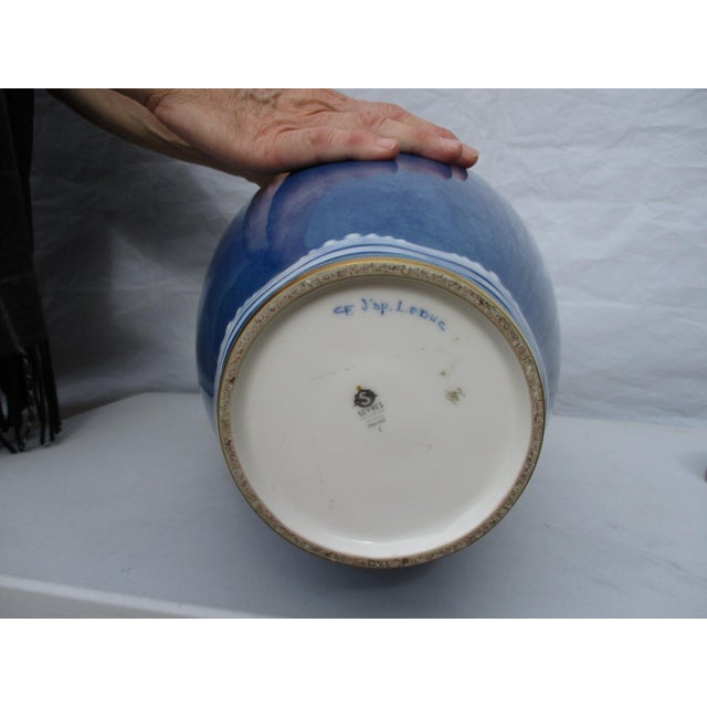 Ceramic Art Deco Sevres Porcelain Large GingerJar Signed by Artist Leduc 1920s For Sale - Image 7 of 11