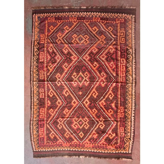 Large wool middle eatern kelim, handmade in the 1960s. Double sided.