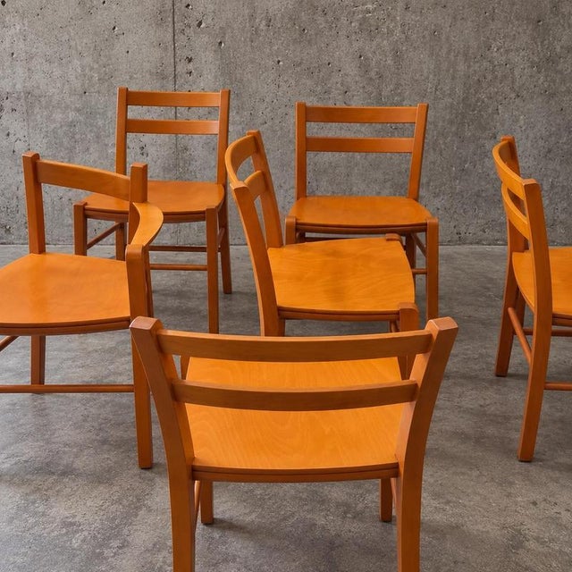 Moroccan Chairs in Beech by Vico Magistretti for De Padova, Italy, Set of 8 For Sale - Image 3 of 4