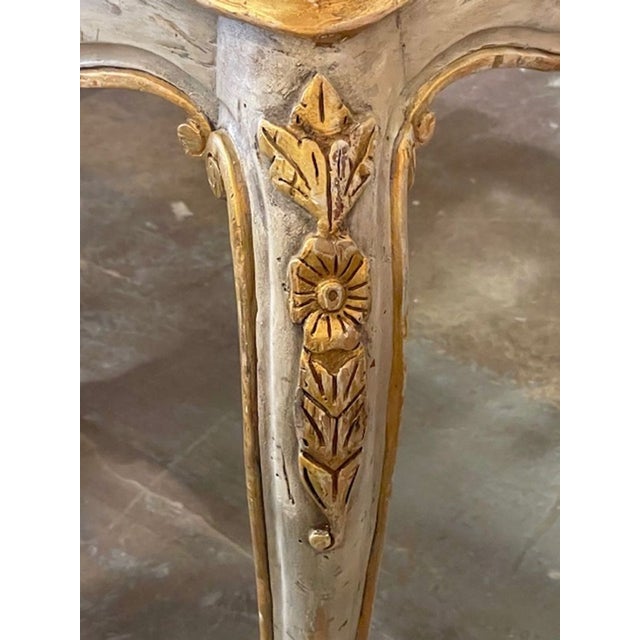 Wood Vintage Italian Carved and Painted Game Table For Sale - Image 7 of 10