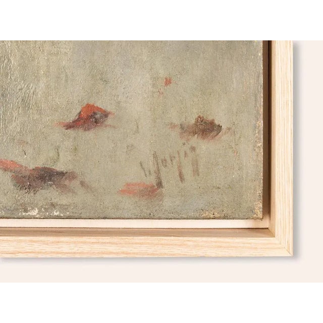 Brown Colorful Art Deco Bouquet, Oil on Plate For Sale - Image 8 of 11