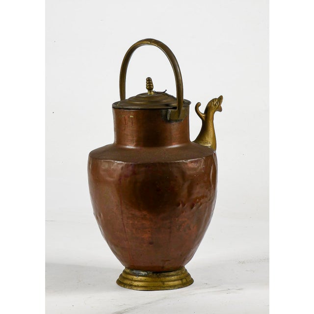 Metal Copper Amphora Jug with Brass Spout, Italy, 1800 For Sale - Image 7 of 11
