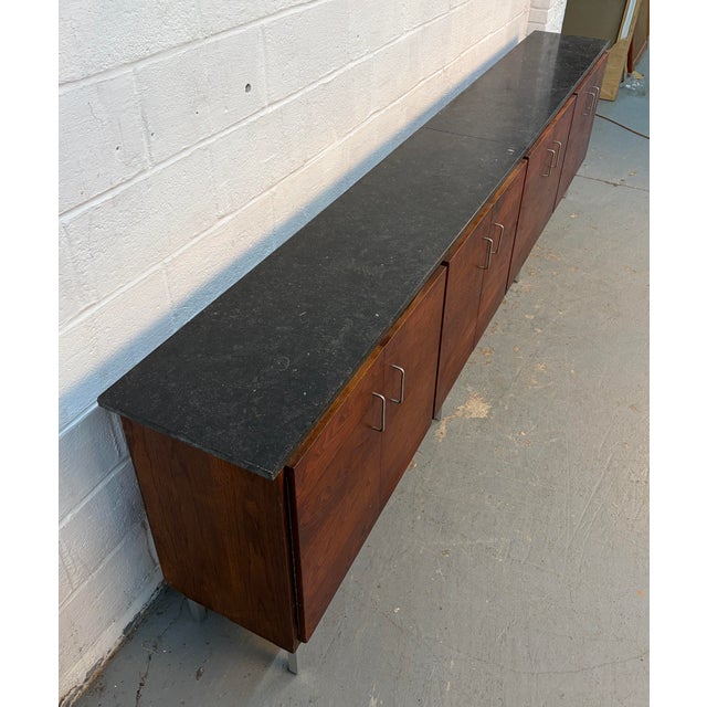Stone Long Mid 20th Century Modern Marble Credenza For Sale - Image 7 of 14