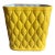 Vintage Mid Century Yellow Porcelain Wastebasket For Sale