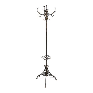 Victorian Iron Hall Tree Coat Rack & Umbrella Stand For Sale