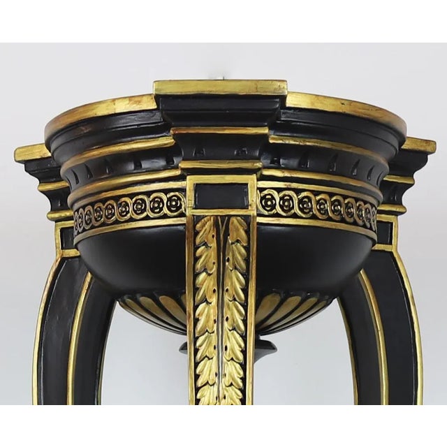A Pair English Engraved Gilt Wood Top Round Flower Pot Stand Table For Sale In New York - Image 6 of 10