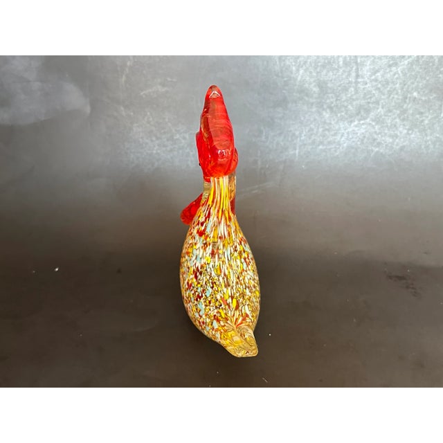 1950s Murano Style Art Glass Rooster Figurine For Sale - Image 4 of 12