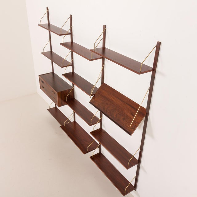 Mid-Century Danish PS System Shelving Unit in Rosewood by Preben Sørensen for PS System / Randers, 1970s, Set of 16 For Sale - Image 6 of 15