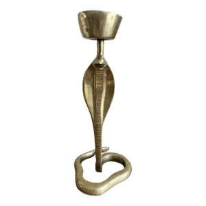 Vintage Mid 20th Century Brass Moroccan Snake Form Candle Holder