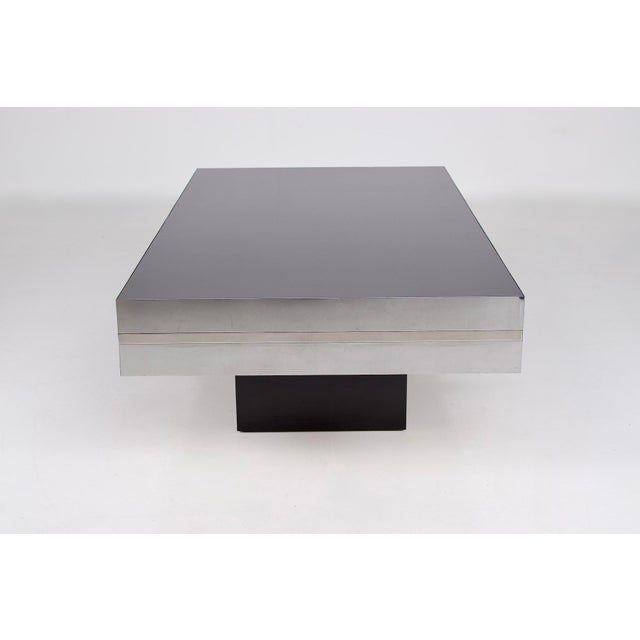 Mid-Century Modern Vintage Coffee Table in Steel, 1970s For Sale - Image 3 of 9