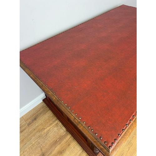 Antique French Style Oak Double Sided Carved Pedestal Desk For Sale - Image 15 of 18