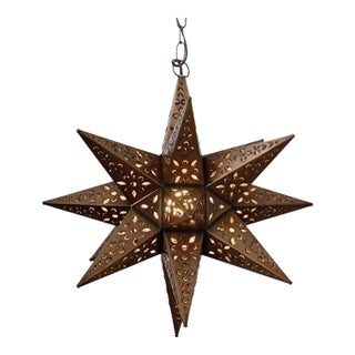 Matthew Izzo Home Tin Star Pendant Light - 20" Large For Sale
