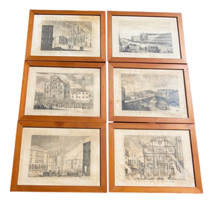 Views of Venice, Engravings, 18th-19th Century, Framed, Set of 6
