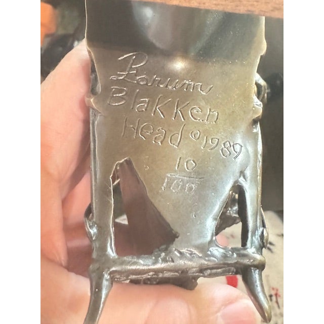 1980s 1980s Robert Larum Bronze " Blakken Head" For Sale - Image 5 of 5