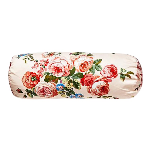 The House of Scalamandré Botanical Garden Bolster, Rose Quartz For Sale