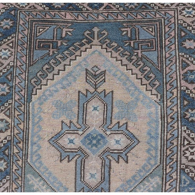 Vintage Turkish Oushak Runner With Geometric Medallions 2'6" X 10' For Sale In Atlanta - Image 6 of 10
