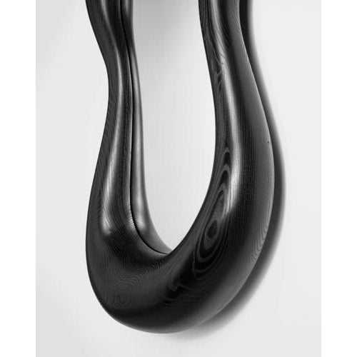 Glass Handmade Ash Hanging Mirror by Maxime Goléo For Sale - Image 7 of 10