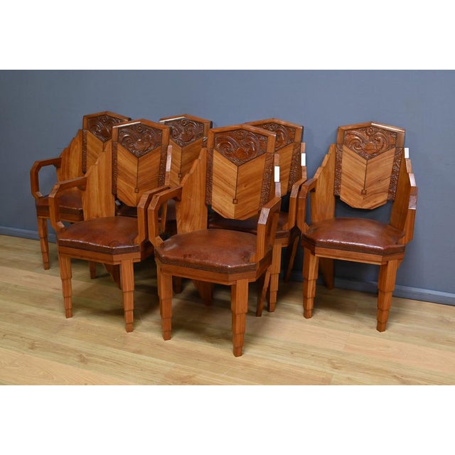 Vintage Art Deco Armchairs, 1910, Set of 6 For Sale - Image 4 of 18