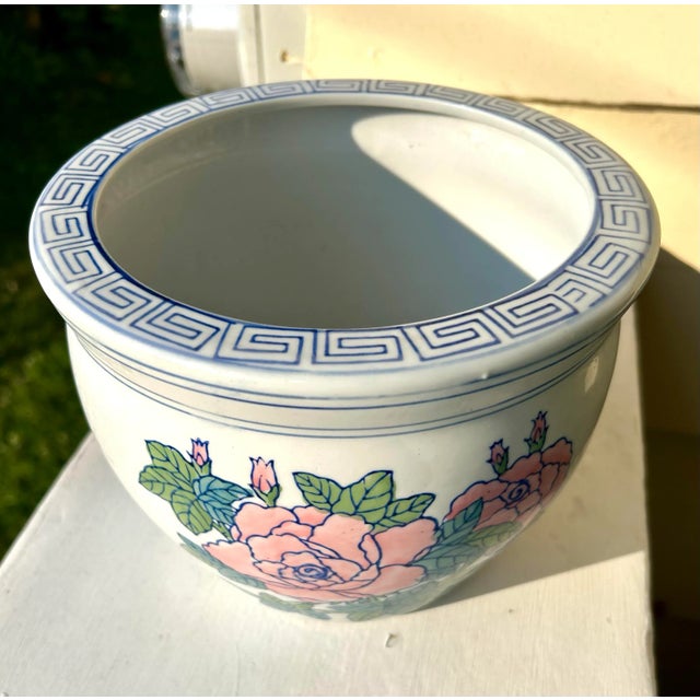 Vintage Floral Chinese Planter For Sale - Image 4 of 8