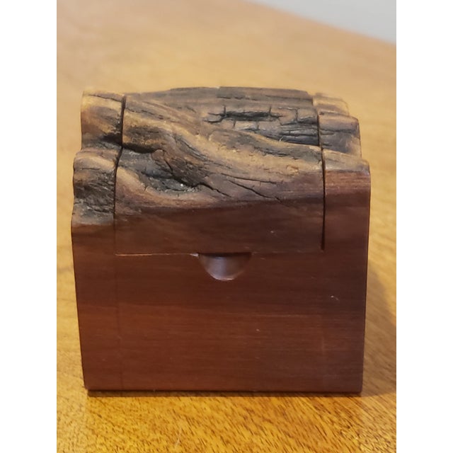 Very small and adorable hand carved cherry wood trinket box with live edge hinged lid. Sanded perfectly smooth with...