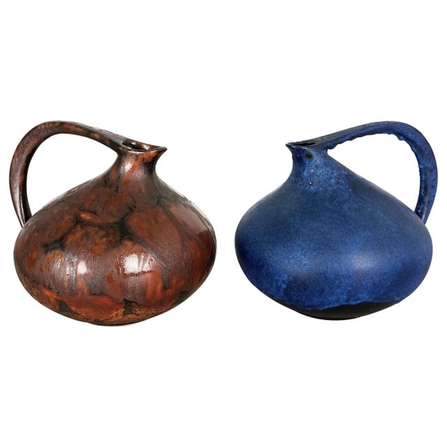German 313 Pottery Vases by Kurt Tschörner for Ruscha, 1960s, Set of 2 For Sale - Image 15 of 15