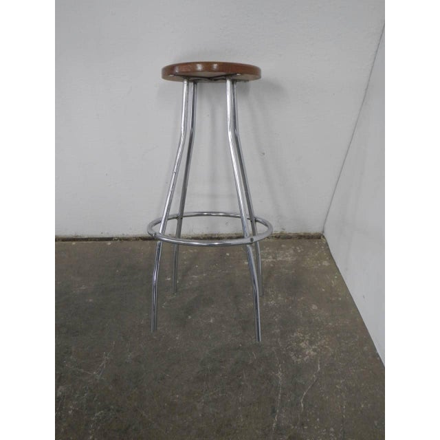 Beech and Iron Stool, 1980 For Sale - Image 4 of 9
