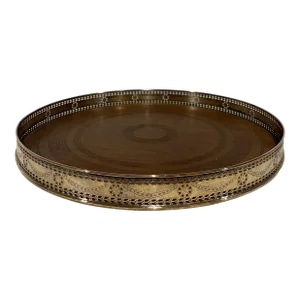 George Washington Mahogany and Silverplated Round Tray