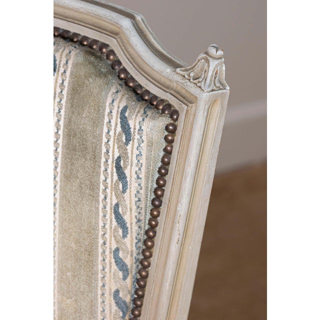 Celadon Pair of 20th Century French Bergeres For Sale - Image 8 of 11