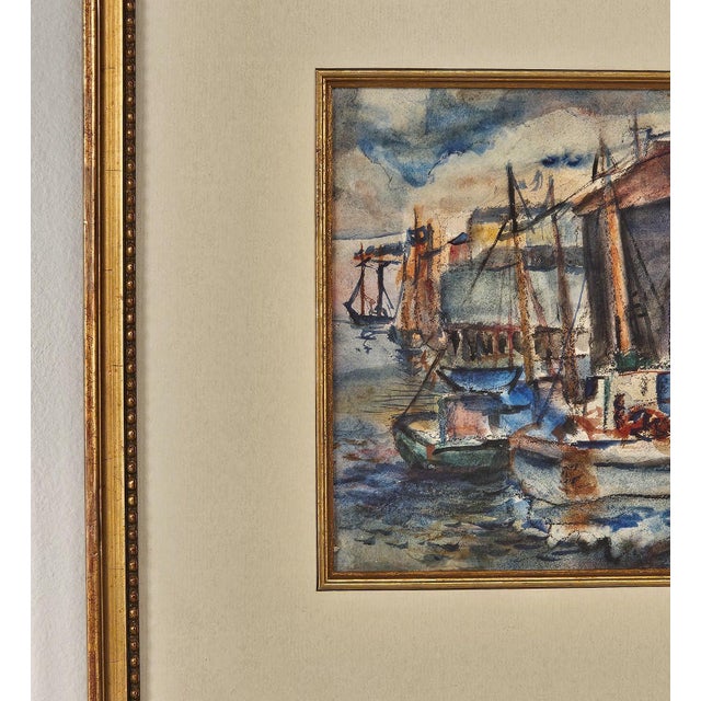 Realism Vintage Nautical Watercolor, Circa 1950 For Sale - Image 3 of 5