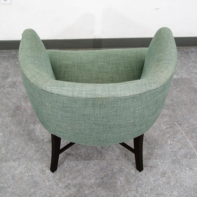 Mid Century Danish Modern Lounge Chair Armchair Green Arms MCM Denmark Lowback For Sale - Image 10 of 12