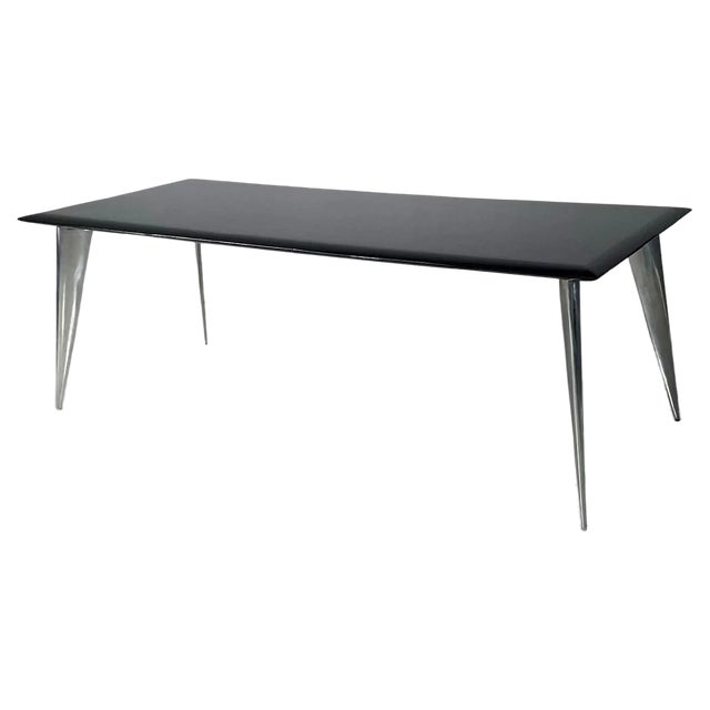 Modern Italian Black Dining Table M attributed to Philippe Starck for Driade Aleph, 1980s For Sale