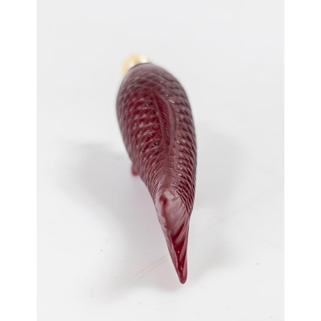 Late 19th Century 19th Century Chinese Red Peking Glass Carp or Koi Fish Form Snuff Bottle For Sale - Image 5 of 11