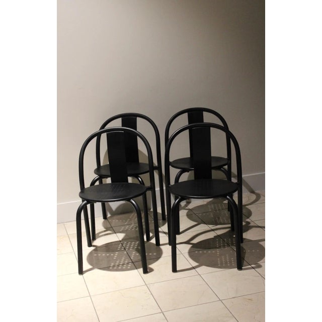 Vintage IKEA Maxmo Dining Chairs | Set of 4 Italian Modern Black Metal Chairs For Sale In Los Angeles - Image 6 of 8