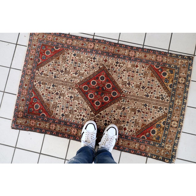 1930s, Vintage Persian Malayer Rug 3' X 4' For Sale - Image 4 of 11