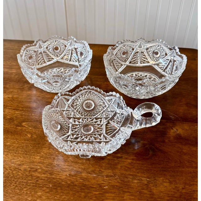 American American Brilliant Nappy Bowls - Set of 3 For Sale - Image 3 of 12