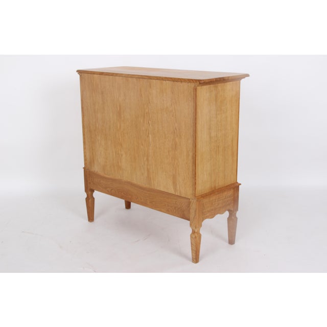 Danish Display Cabinet in Waxed Oak with Glass Fronts and Leaded Glass, 1970s For Sale - Image 12 of 15