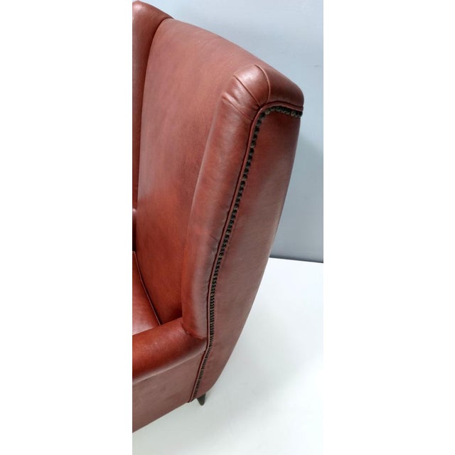 Mod. 512 Skai Wingback Chair attributed to Gio Ponti for Isa Bergamo, 1950s For Sale - Image 11 of 13