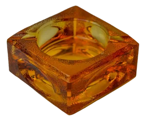 Orange Ice Cube Ashtray by Antonio Imperatore, Murano Glass, Italy, 1970s