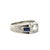 Blue Antique Art Deco 18k Gold Diamond & Sapphire Ring, Size 9 For Sale - Image 8 of 9