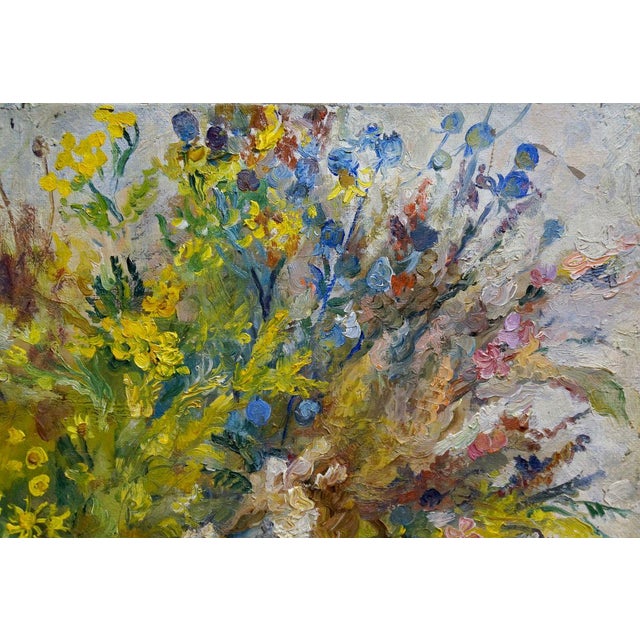 1970s Oil Painting Flowers Volobuev Evgeny Vsevolodovich For Sale - Image 5 of 10